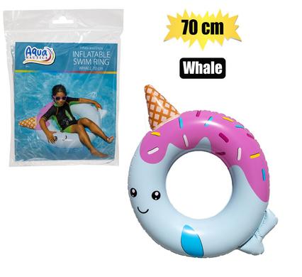 AQUANAUTICS SWIM RING DONUT WHALE 70cm