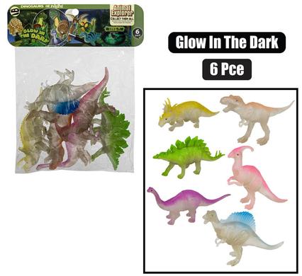 ANIMALS DINOSAUR 6PC GITD 15-16cm EACH