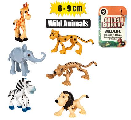 ANIMALS WILD CARTOON ASSTD 6-9cm