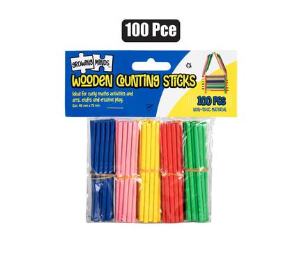EDU WOOD COUNTING STICKS 100PC3.5x8cm