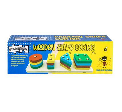 EDU WOOD SHAPE SORTER 11.7x2.5cm