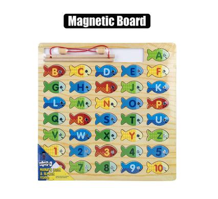 EDU WOOD MAGNETIC ALPHABET/NUMB FISHING