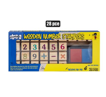 EDU WOOD LETTER/NUMBER STAMPER SET