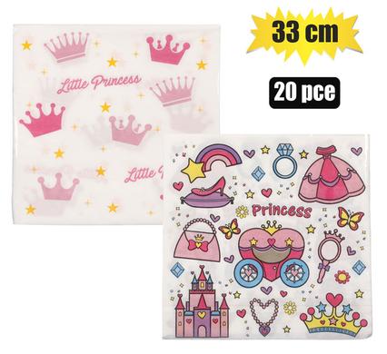 SERVIETTES 2PLY 33cm 20PC PRINCESS