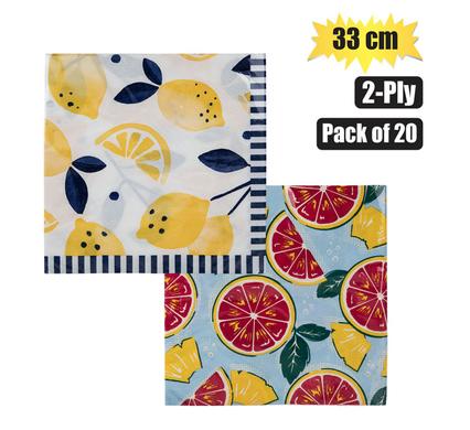 SERVIETTES 2PLY 33cm 20PC FRUIT