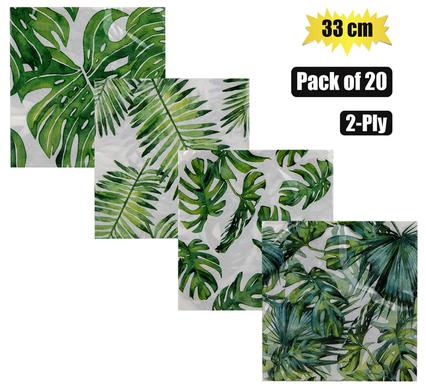 SERVIETTES 2PLY 33cm 20PC LEAVES