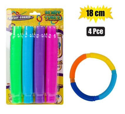 NOVELTY SENSORY TUBE PLASTIC 4PC 18.5cm
