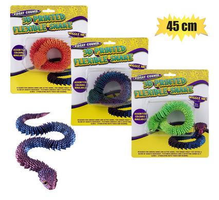 NOVELTY 3D PRINTED SNAKE FLEXIBLE 45cm