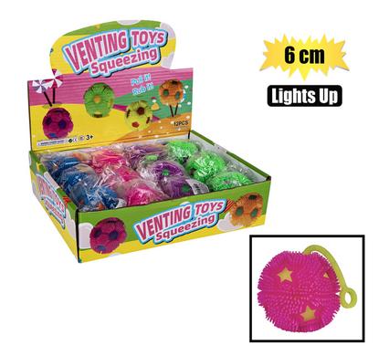 NOVELTY PRICKLY BALL W/STRING &LIGHT 6cm
