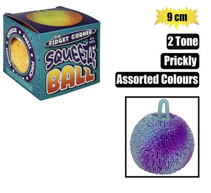 NOVELTY BALL STRESS PRICKLY 9cm 2 TONE