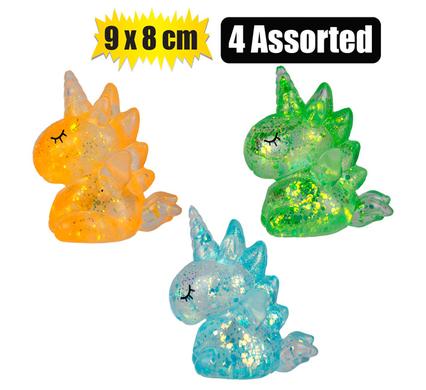 NOVELTY SQUEEZE UNICORN GLITTER 9x8cm