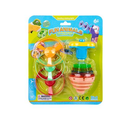 NOVELTY FLASHING SPINNING TOP/DISCS 12cm