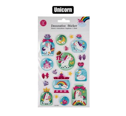 STICKER EMBOSSED FOIL OUTLINE UNICORN