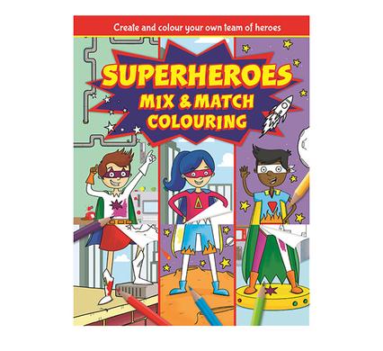 BOOK COLOURING SUPERHEROES MIX & MATCH