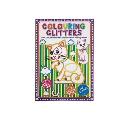 BOOK COLOURING GLITTER PETS