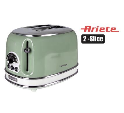 ARIETE TOASTER VINTAGE GREEN 2-SLICE