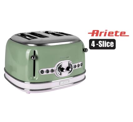 ARIETE TOASTER VINTAGE 4 SLICE GREEN