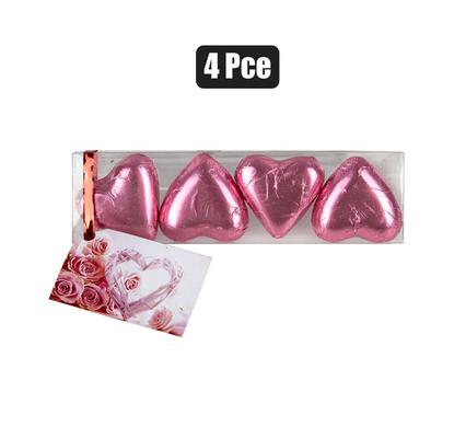 SWEET CHOC RP 4PC FOIL HEART ACTATE (T)