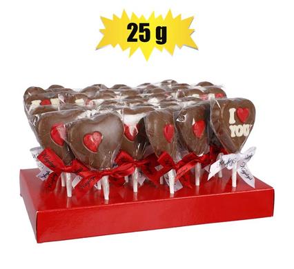 SWEET CHOC RP VALENTINE LOLLY  25G (T)