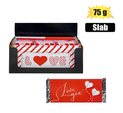 SWEET CHOC PX VALENTINE SLAB 75g