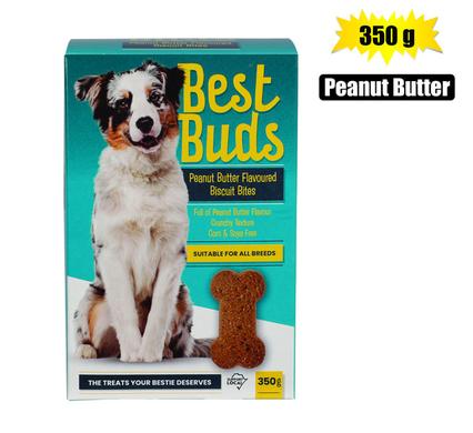 BEST BUDS DOG BISCUITS P/NUT BUTTER 350g