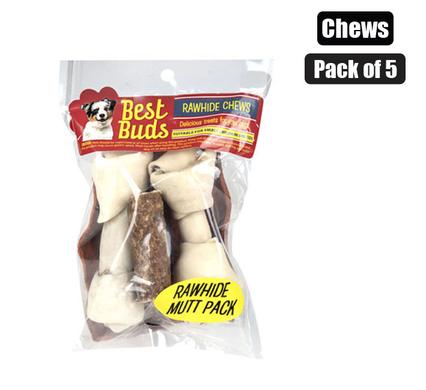 BEST BUDS RAWHIDE CHEWS MINI MUTT 5PCK